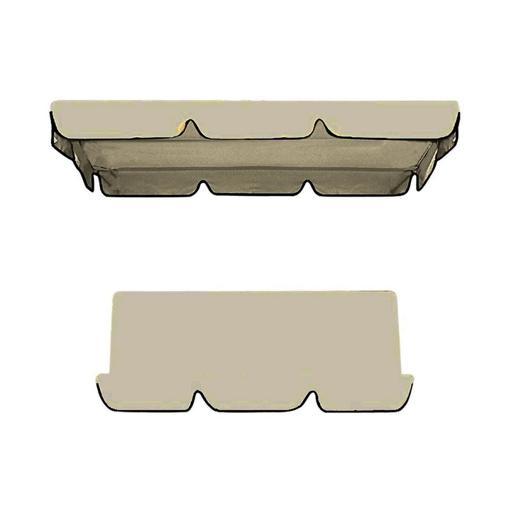 Set 2 huse pentru leagan de gradina, Fokelyi, panza Oxford, 195x125x15cm, bej