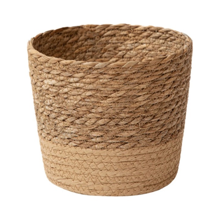 Cos depozitare YANYXR din iarba de mare maro 30x30x20cm pentru ghivece si plante
