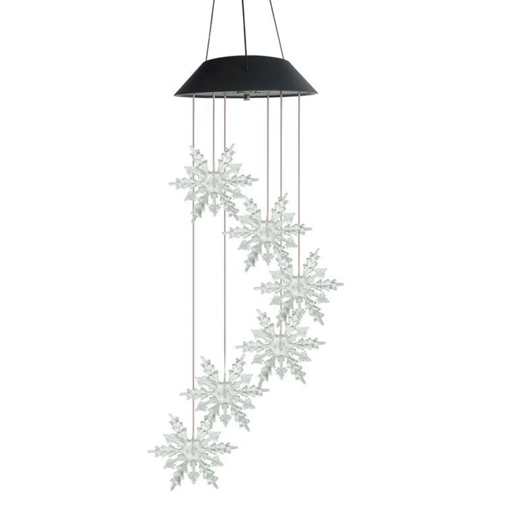 Clopotei solari YANYXR model fulg de nea negru 50cm