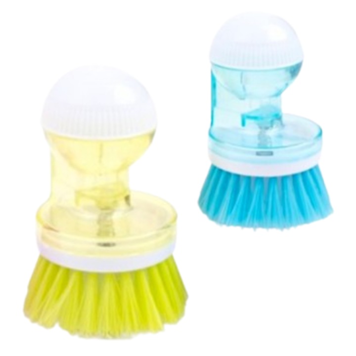 Комплект 2 четки за килими с контейнер за препарат, PVC, 9,5x6 см, многоцветни