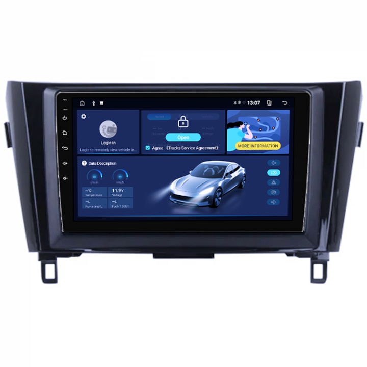 Navigatie dedicata Nissan X-Trail, Qashqai 2013-2018, 4GB RAM 64GB ROM, Quadcore, Android 14, Display QLED 1K 9", DSP, Carplay&Android Auto, Suport camere AHD