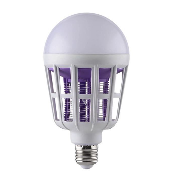 YANYXR 9W E27 LED izzó, kettős mód, szúnyogriasztó, fehér és lila, beltéri és kültéri