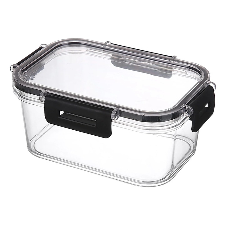 Cutie de depozitare alimentara ZYBLSSBB LSM2xh597-BCS0425846, plastic etansa cu cleme de blocare, transparent/negru
