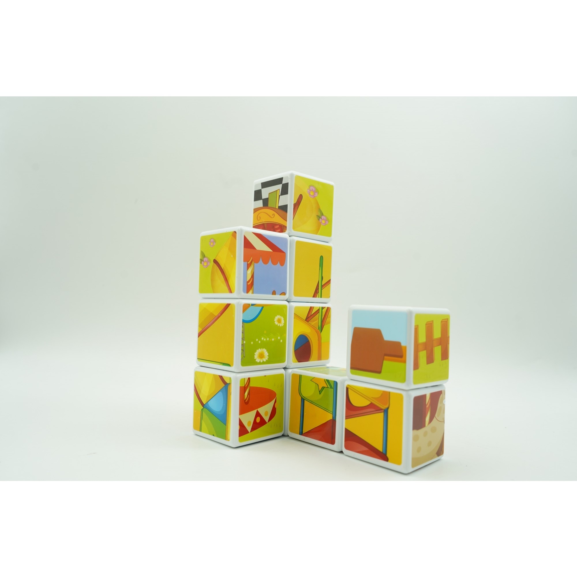 Set inteligent cuburi magnetice pentru copii, By Fitilomania, 10 piese ...