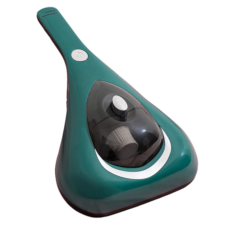 Aspirator portabil pentru saltele, functie de incalzire, verde, 33x21x9.5cm