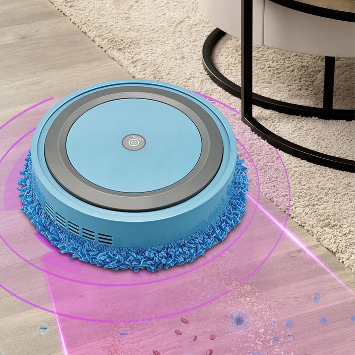 Robot mop inteligent YANYXR, automat, uscat si umed, albastru, 90x120m