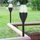 Lampa solara LED tip pahar de vin pentru gradina inaltime 37.5 cm, efect de flacara, material PVC si ABS, 2V, 200mAh, multicolor