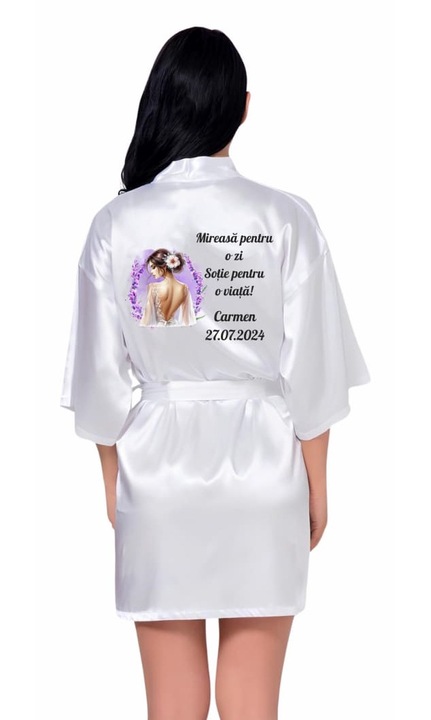 Halat mireasa, Nunta, Alb, Satin, HNM004