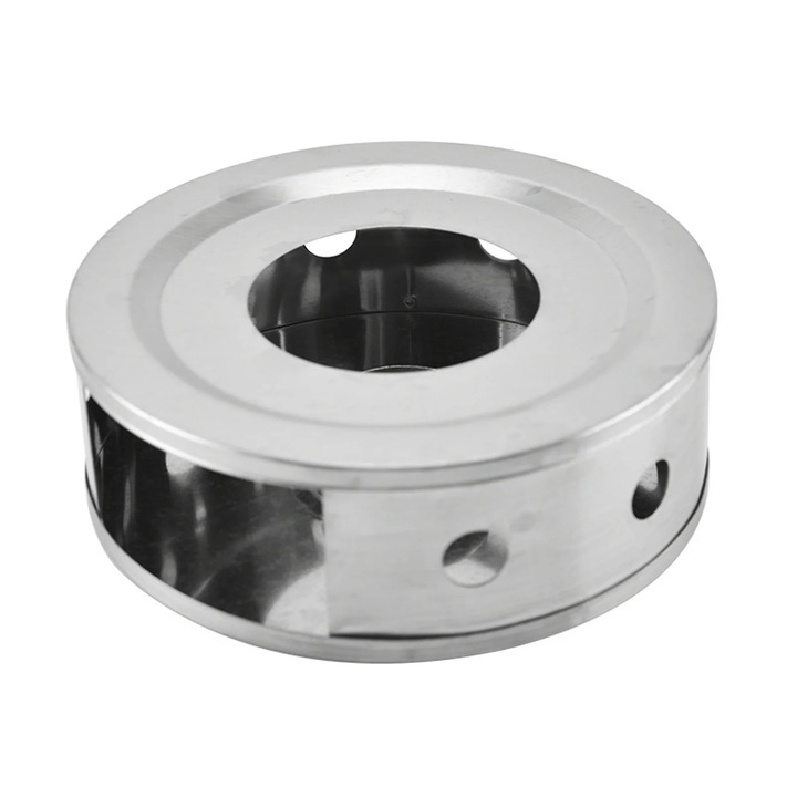 Incalzitor pentru ceainic ZYBLSSBB LSM2xh2435-BCS0275319-1, suport pentru ceainic si incalzire cu lumanare/alcool, argintiu