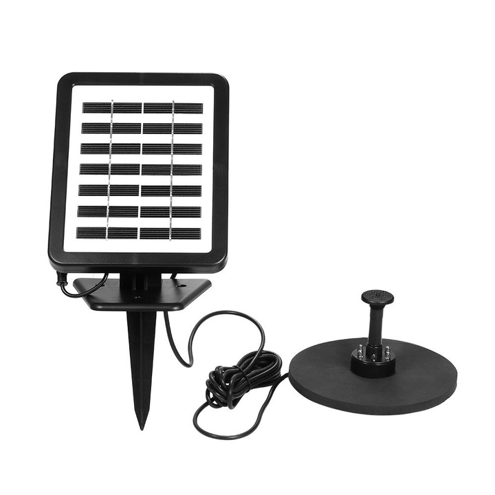Fantana solara cu functionare pe orice vreme, pompa de apa solara ecologica de 1,5 W pentru baie de pasari, iazuri in aer liber, gradini, caracteristici de apa pentru gazon, design plutitor cu unghi reglabil, debit 180 l/h
