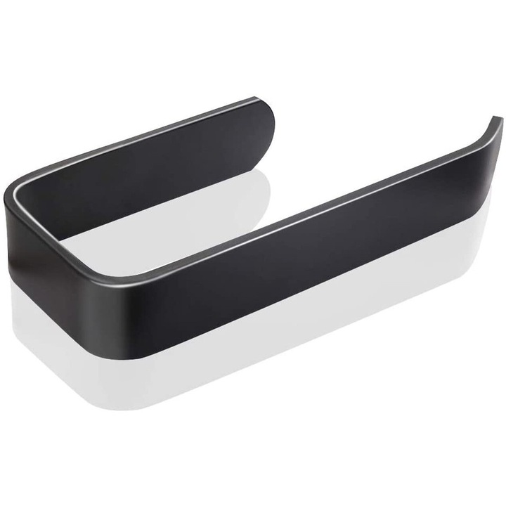 Поставка за хартиени кърпи, масивна месингова конструкция, устойчиво на ръжда покритие, ограничена доживотна гаранция, универсален дизайн за лесен монтаж в кухненски зони на банята, поддържа гладки стенни повърхности, черен