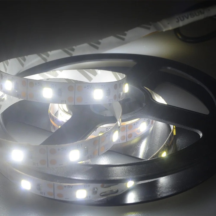 Banda LED 5V 2835 120SMD/2M set, alb/alb cald/albastru, autoadeziv