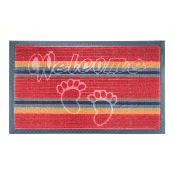 Színes bejárati szőnyeg, PVC + Textil, 75x45 cm