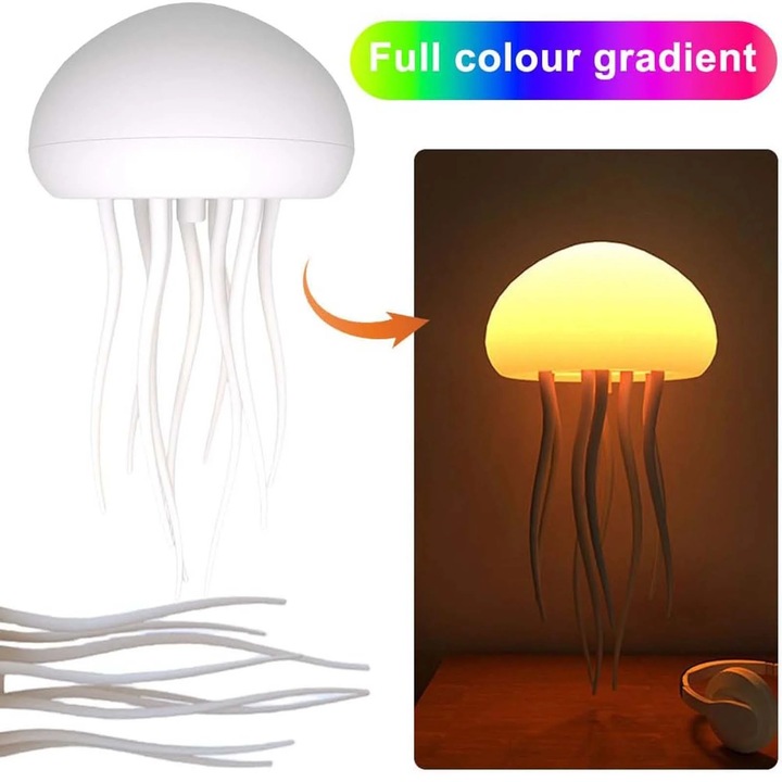 Lampa meduza YANYXR, 12 LED multicolor, 10x15x20cm, cu picioare dansatoare