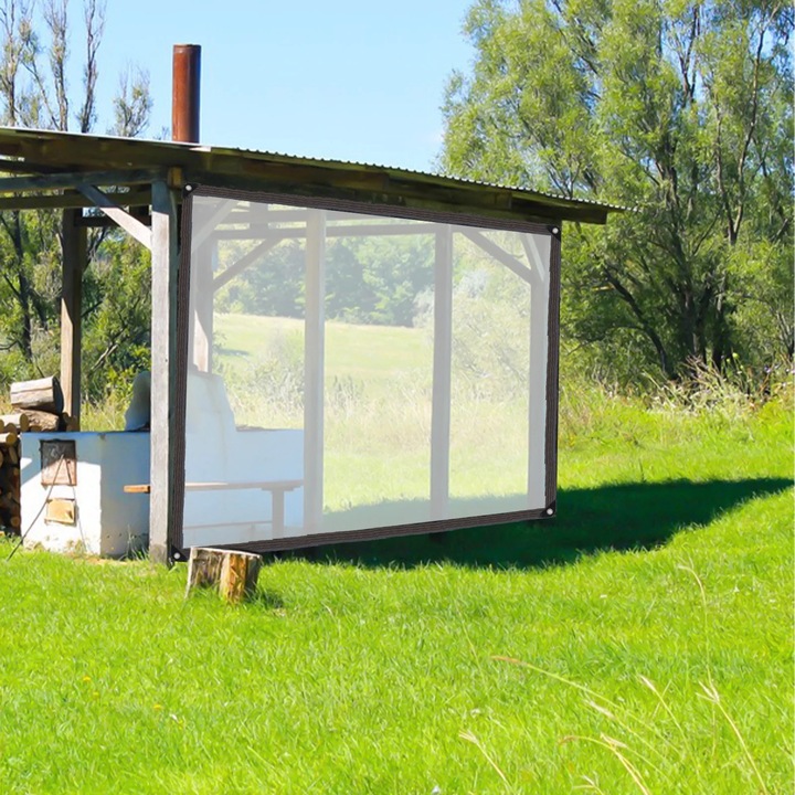 Prelata transparenta PVC YANYXR 200x200cm rezistenta la intemperii cu inele aluminiu
