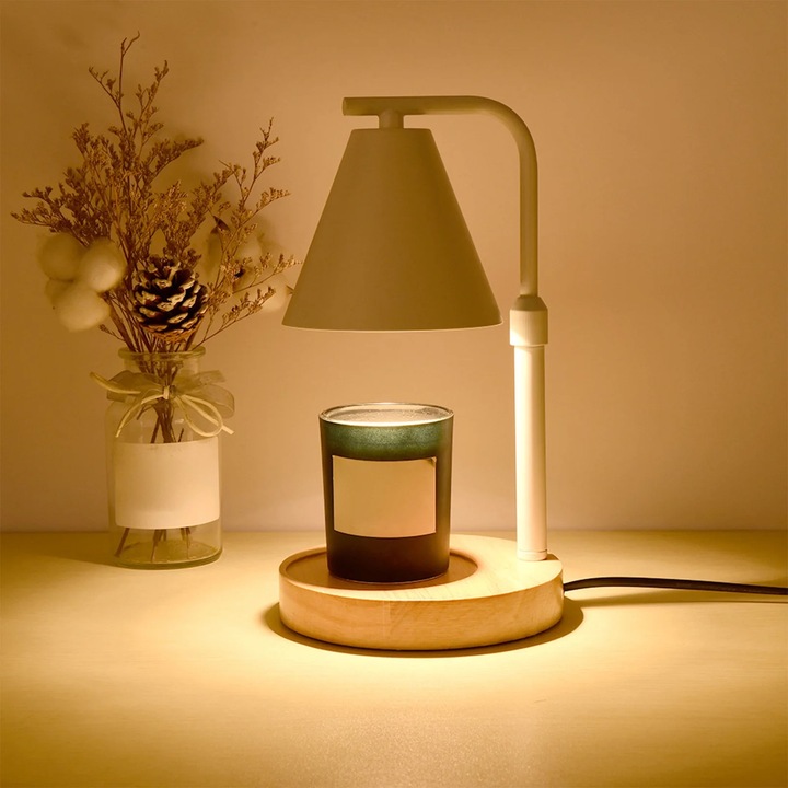 Lampa incalzitoare lumanare ZYBLSSBB alb 15x15x23cm reglabila