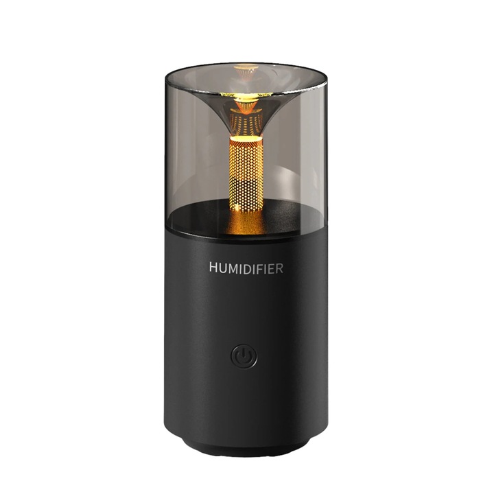 Umidificator aromaterapie auto, capacitate mare, design compact, negru
