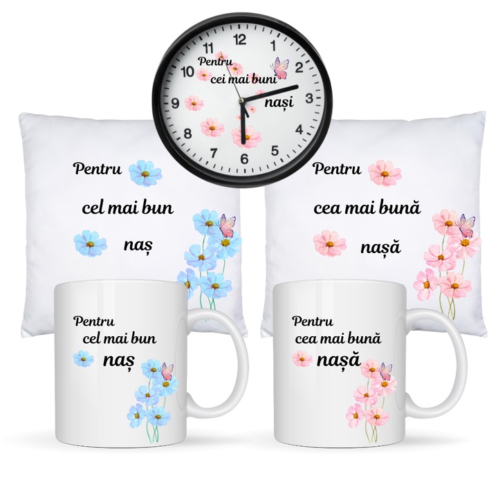 Set cana si perna Pentru cel mai bun nas & Cea mai buna nasa, si ceas silentios Pentru cei mai buni nasi