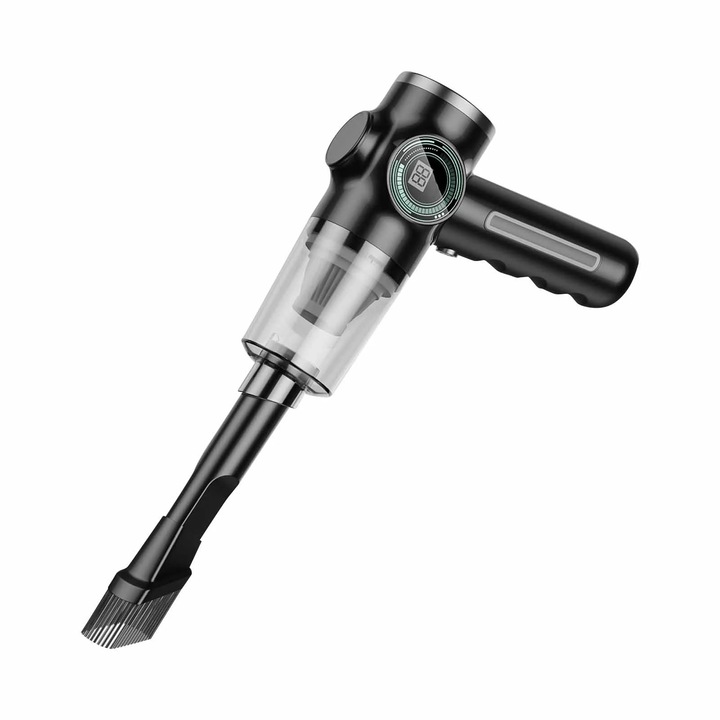 Aspirator auto portabil, 120W, verde, set cu duze de curatare