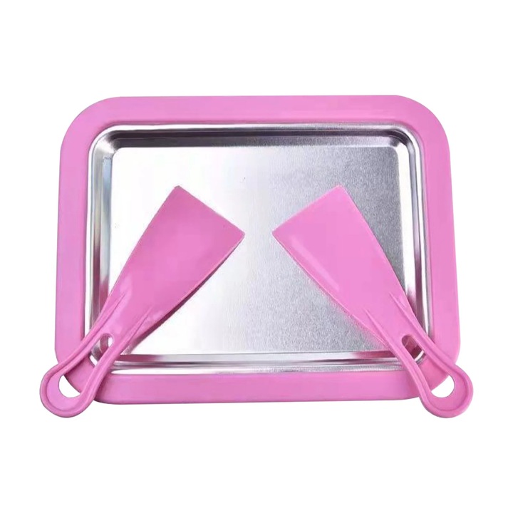 Desszertkészítő, fagylaltkészítő, komplett készlet 2 spatulával, rozsdamentes acél, méretek 30x45cm