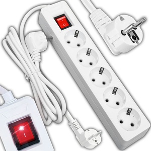 Prelungitor Retoo HomeSmart, 5 Prize Cu Impamantare, Protectie Supratensiune Si Copii, Intrerupator Iluminat, Cordon De 5 M, Putere Max. 5000 W, Design Robust, Certificare CE/RoHS, Solutie Sigura Si Practica Pentru Acasa Si Birou, Alb