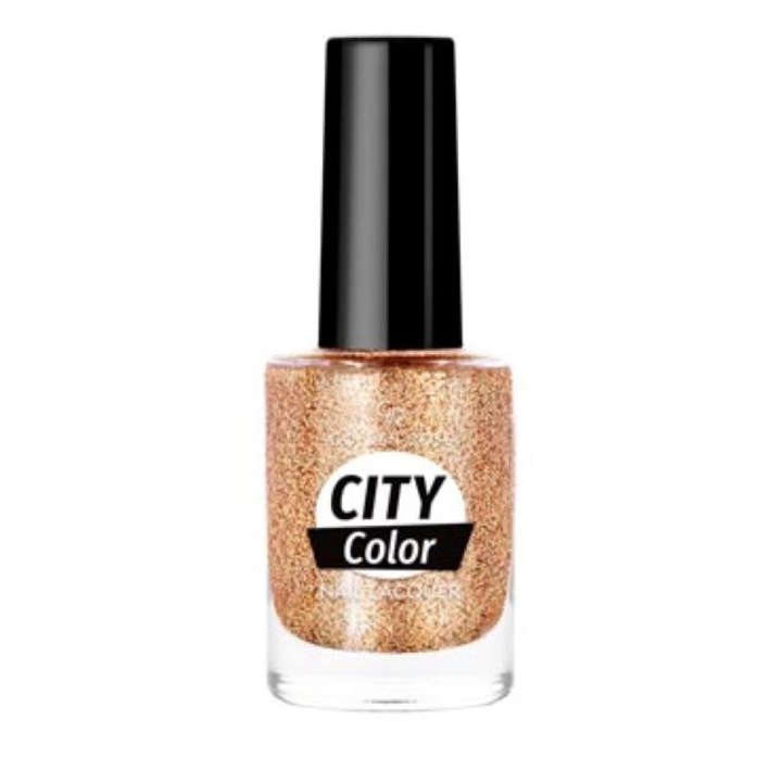 Lac cu sclipici City Color Golden Rose 10.2 ml auriu inchis