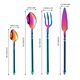 Set tacamuri din inox, 4 piese, argintiu, design ergonomic, Craciun