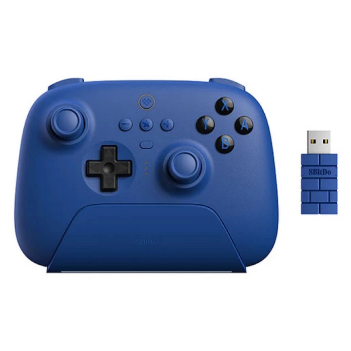 Gamepad cu Dock de Incarcare 8BitDo Ultimate Bluetooth Wireless pentru PC / Switch / Android / iOS – Albastru