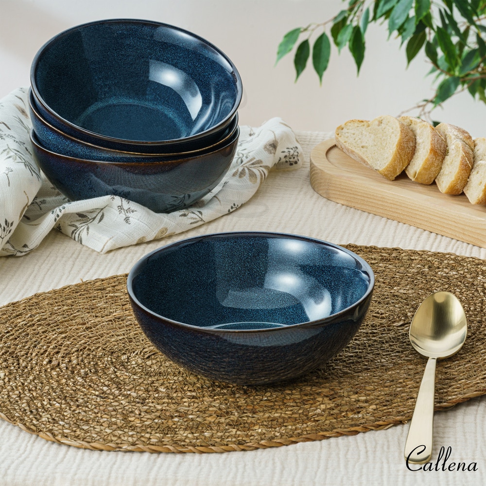 Callena Set de 4 boluri de ceramică Golden Eclipse, 680 ml