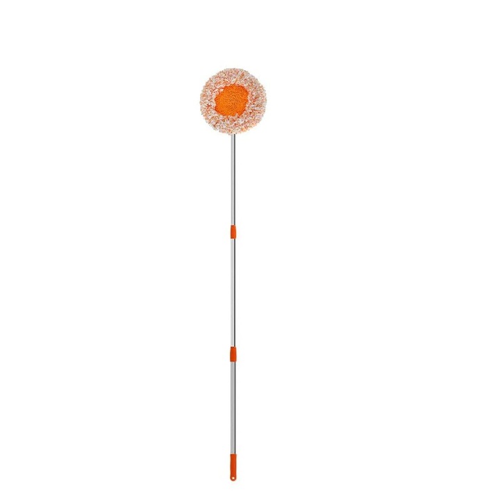 Mop pentru tavan si suprafete ZYBLSSBB LSM2xh7122-BCS0292552, cap din microfibra coral absorbant, rotativ 180°, maner 125 cm, portocaliu