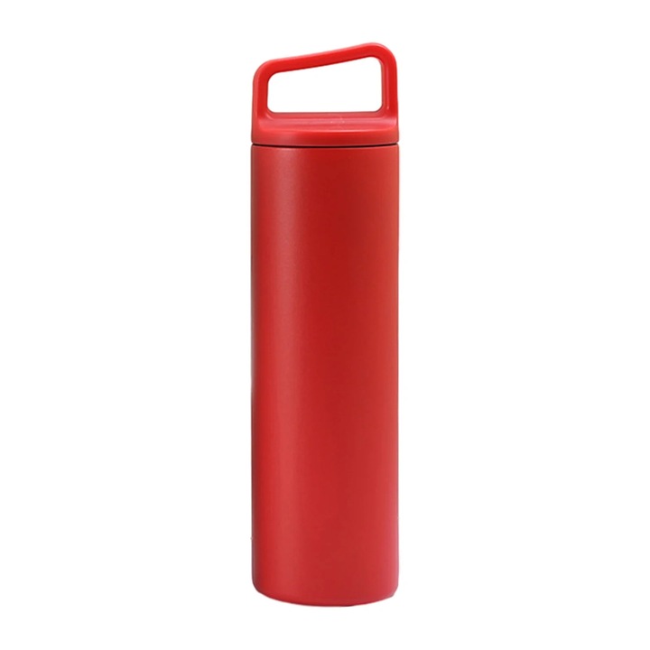 Termos sport YANYXR, inox, capacitate mare, rosu, 7.5x7.5x24cm, 480ml