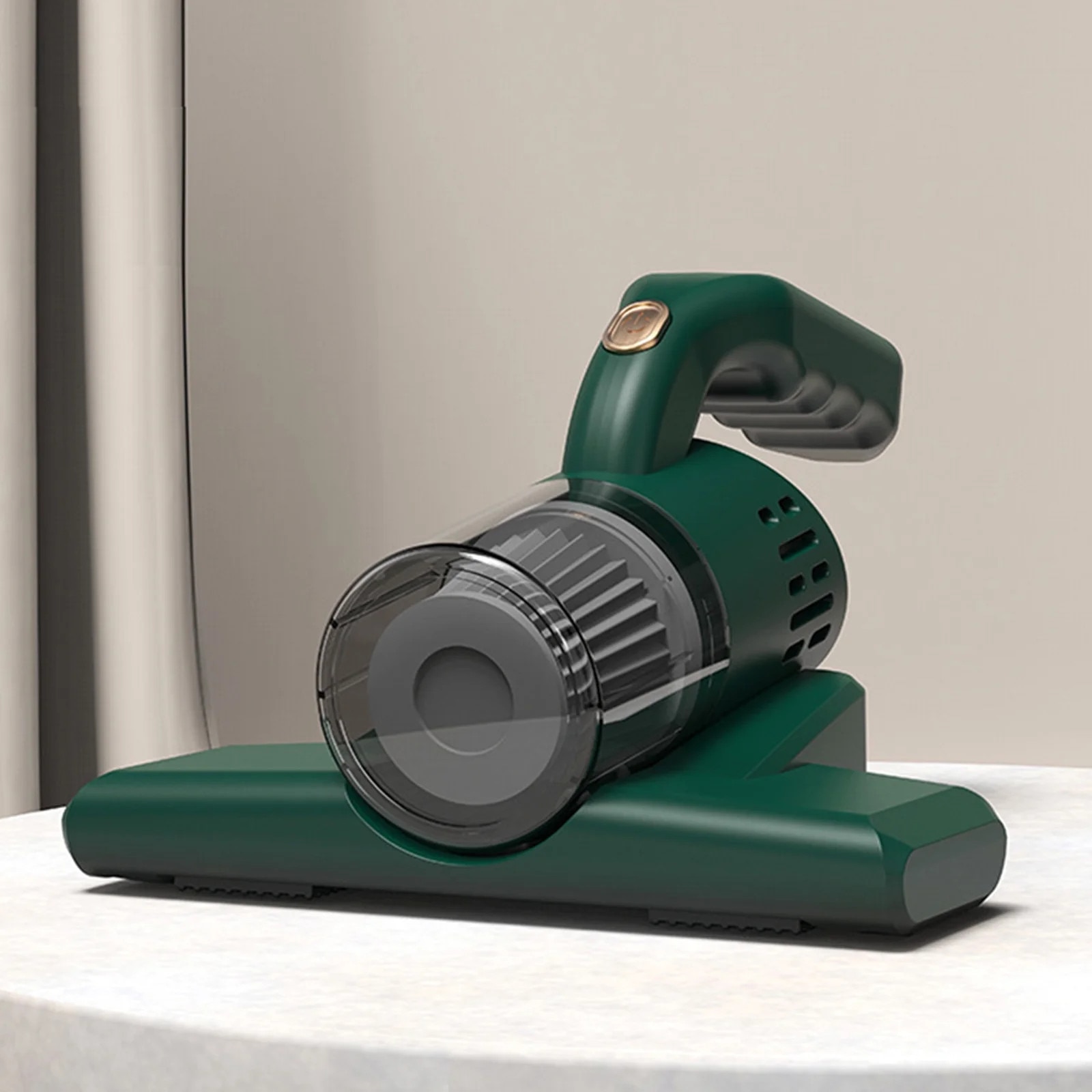 Aspirator pentru pat, 24.5x20x13.7cm, cu filtru lavabil, verde/gri