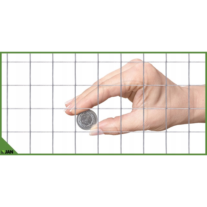 Plasa Sudata, ZPH JAN, 25 mmx25 mmx100 cm, Fir Zincat Fi 2.0 mm, Ochii 25x25 mm, Inaltime 100 cm, Dublu Zincat, Argintie