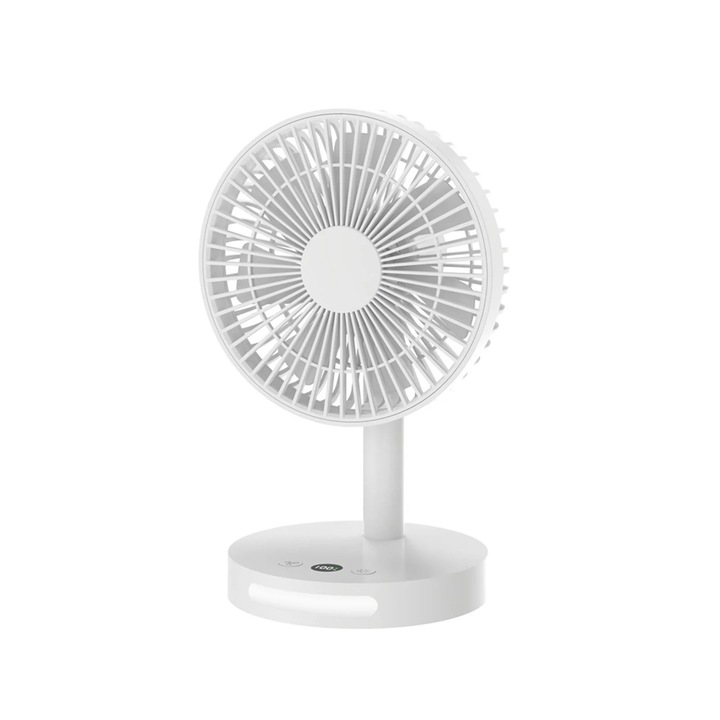 YANYXR 3600mAh csendes hordozható asztali ventilátor, fehér, 16x13.6x25.3cm