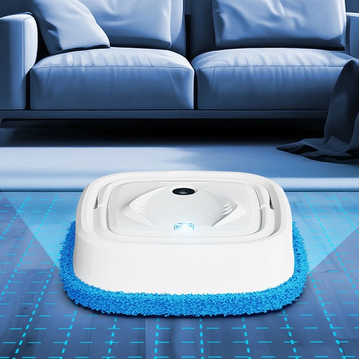 Aspirator robot YANYXR 25x25x7.1cm, curatare si mop, autonomie 60 min, alb