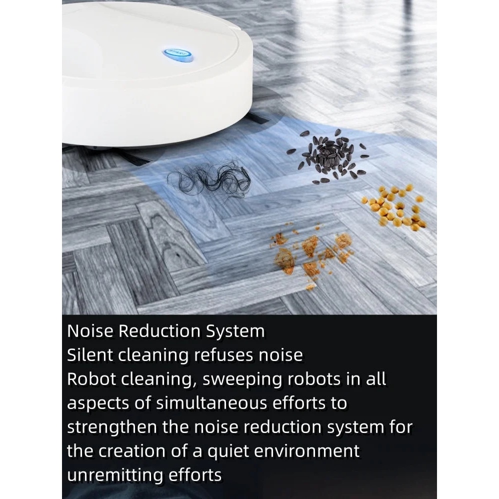 Aspirator robot inteligent, cu mop si functii de dezinfectie, negru, 22 x 22 x 8 cm