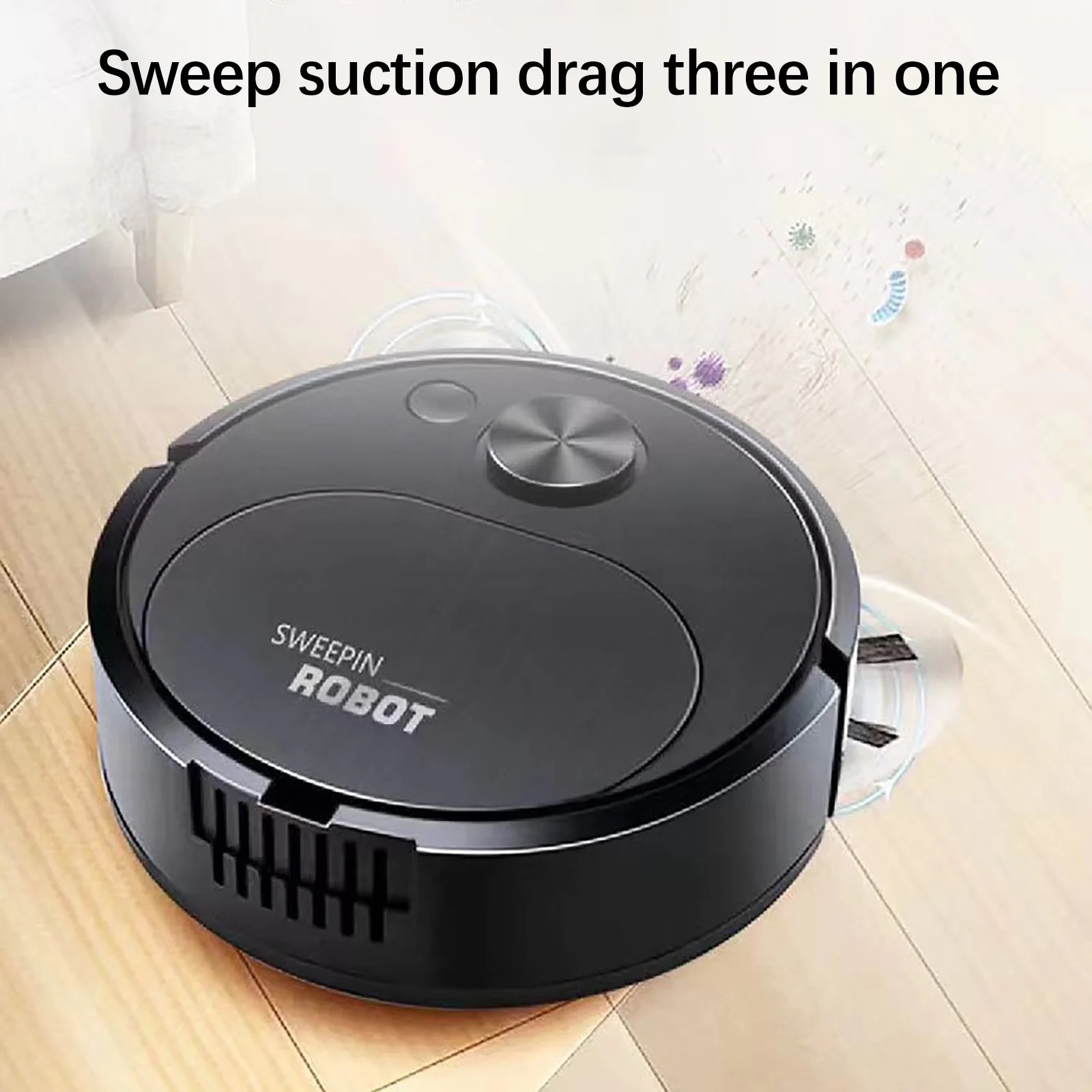 Aspirator robot cu mop, negru, 18 x 5.4 x 18 cm