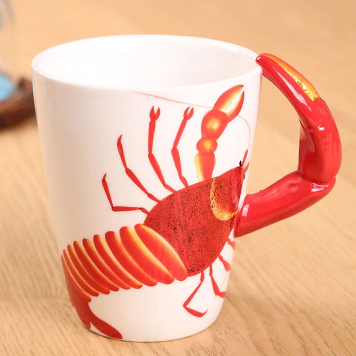 Set cani ceramice argintii, 9x11x6cm, pentru cafea si apa, cadouri mici
