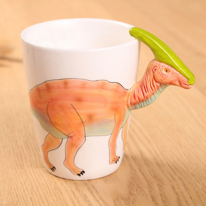 Set cani ceramice argintii, 9x11x6cm, pentru cafea si apa, cadouri mici