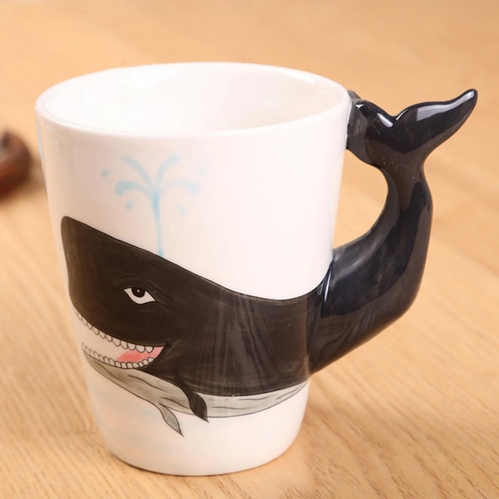 Set cani ceramice argintii, 9x11x6cm, pentru cafea si apa, cadouri mici