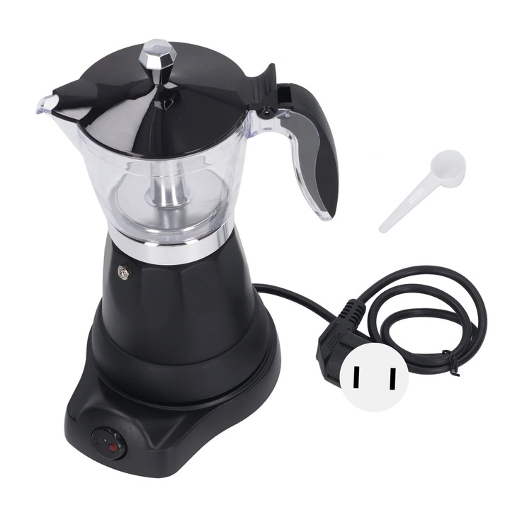 Cafetiera electrica YANYXR 6 cesti 300ml transparenta portabila aluminiu PP