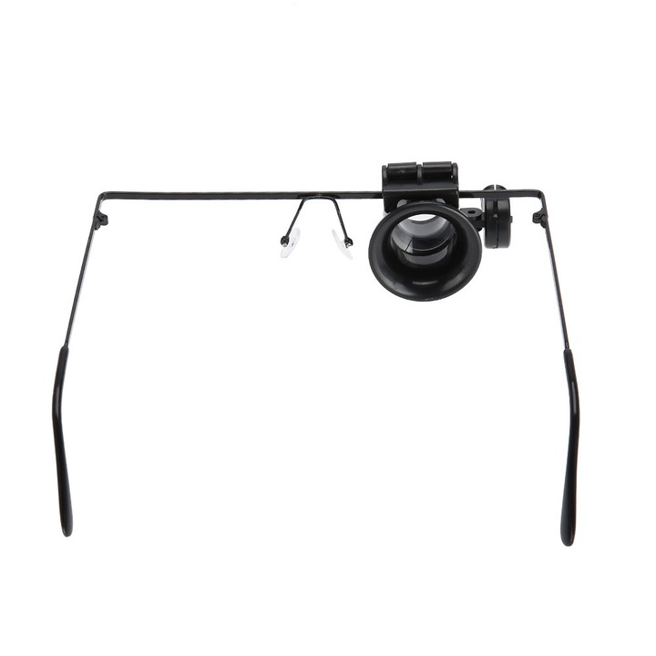 Lupa cu iluminare LED 20X, Fokelyi, pentru repararea ceasurilor, material aliaj, portabila, multicolor