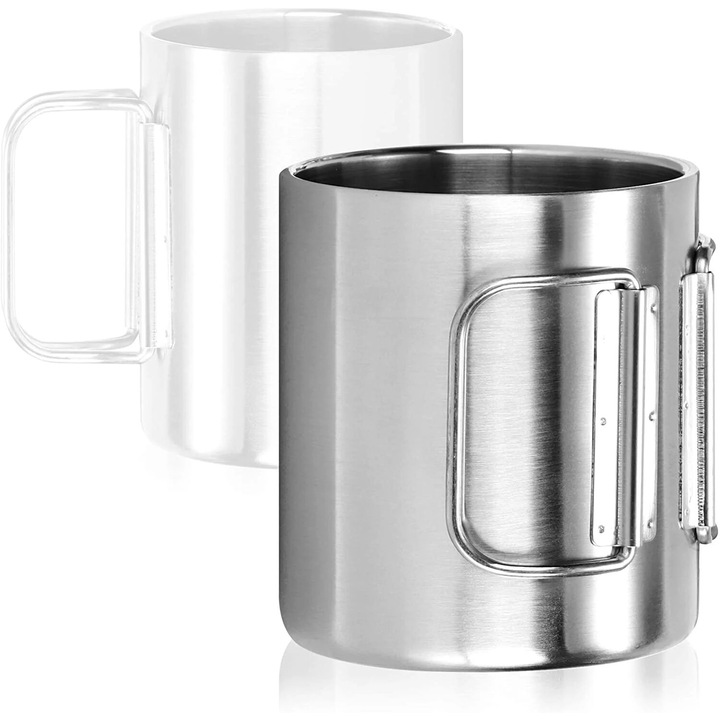 Set termosuri din inox argintiu, 350ml, 7.8x9cm