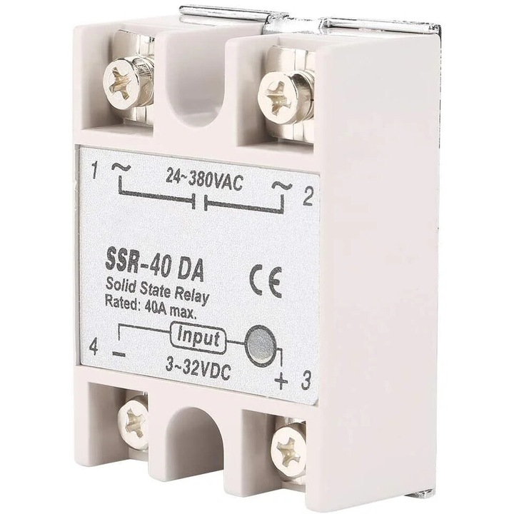 Releu solid de stat DC-AC, 40A, 3-32V, 24-380V, 6x4.5x2.3cm