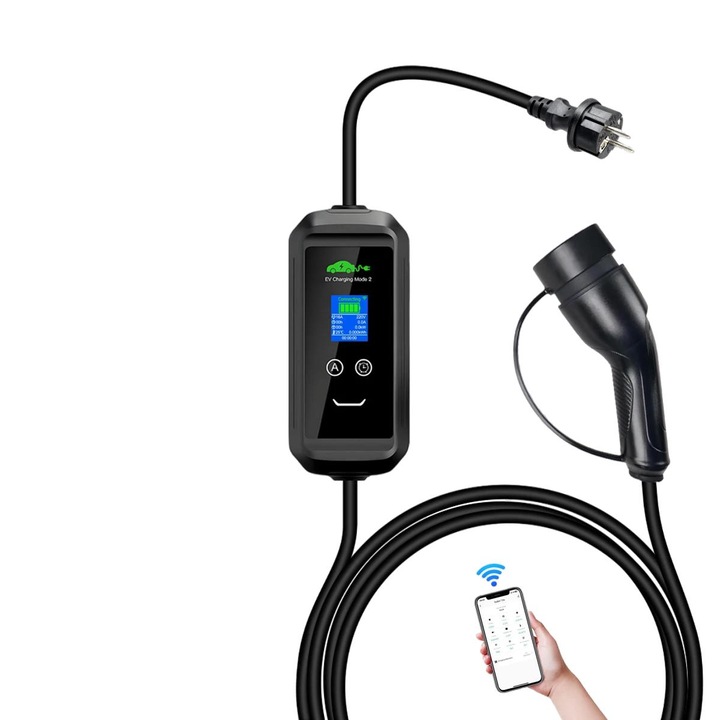 Incarcator portabil EV cu aplicatie, 15M, 6-16A, IP66, 3.6KW