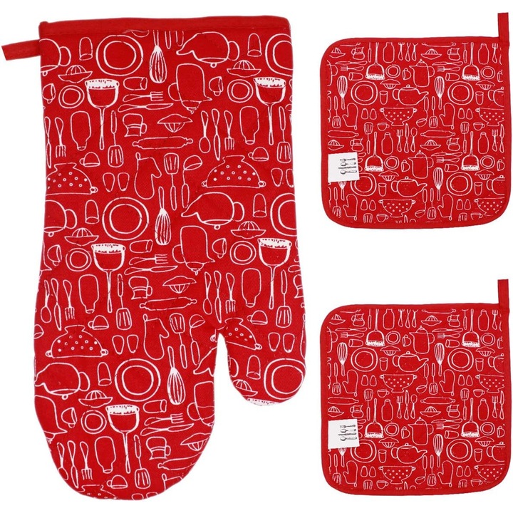 Enforose sütőkesztyű, akril, hőálló bélés, sötét mahagóni szín, 1 darab