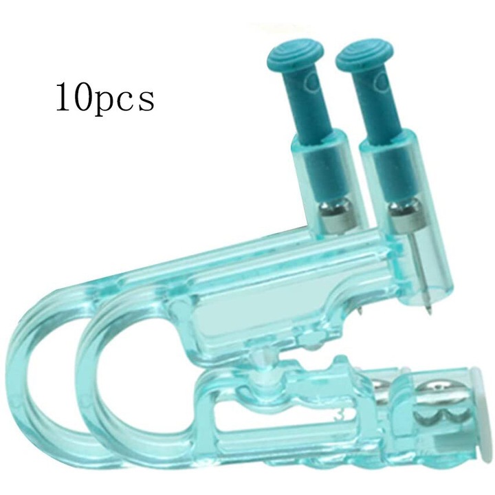 Set 10 Pistoale pentru Perforare Urechi din Otel Inoxidabil Chirurgical, Enforose, Aplicare Larga, Material Hipoalergenic
