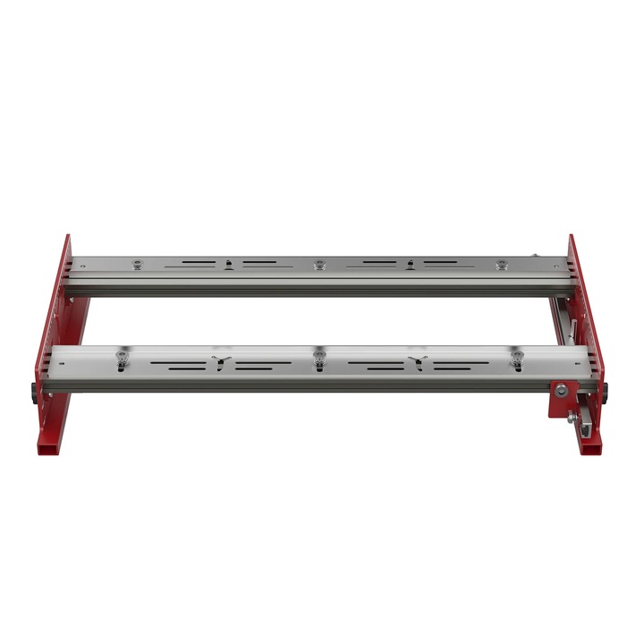 Baza de frezare ajustabila, compatibilitate larga, 65-132mm, 590mm x 8-50mm, argintie