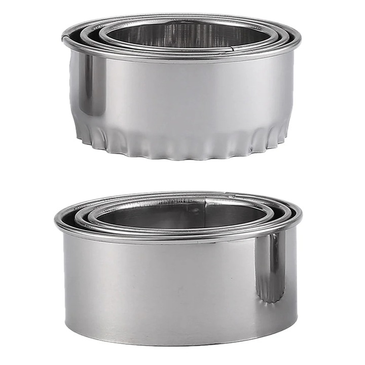 Set 6 forme inox pentru aluat coltunasi, argintiu, 8x3.5cm