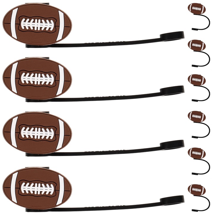 Set 10 capace paie ZYBLSSBB, forme mingi sport, PVC, 8.5x2.1x1.2cm